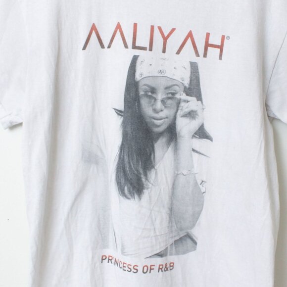 Aaliyah Shirt Women Medium White Princess Of R&B - Picture 5 of 5